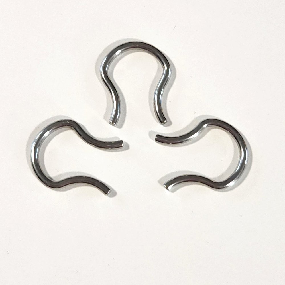 Three Omega earrings septum body jewelry 14 ga gauge